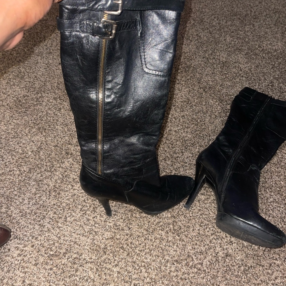 Women’s tall 3:5 heel Nine West black boots - Picture 8 of 14